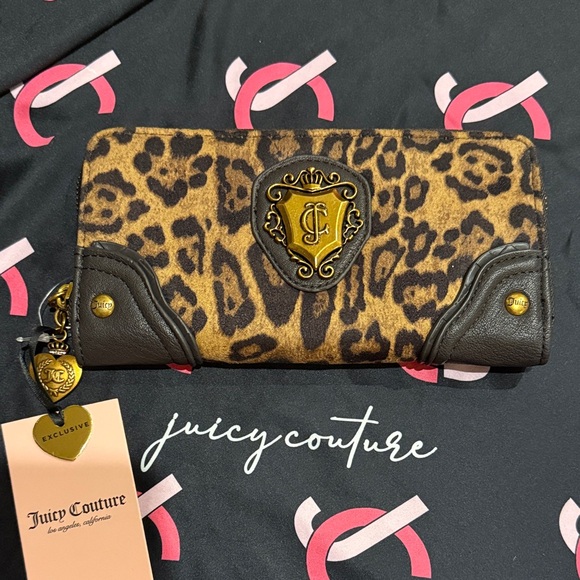 Juicy Couture Leopard Print Wallet with Gold Details - Picture 1 of 3